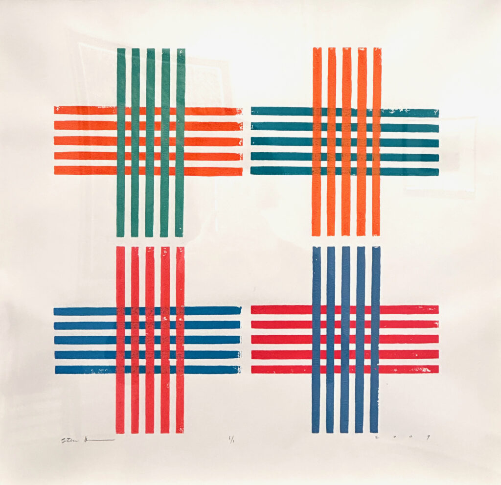 2009 woodblock print 17 1/2 x 17 1/2 inches