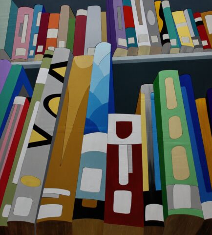 2024 acrylic on wood. 46 x 41 inches