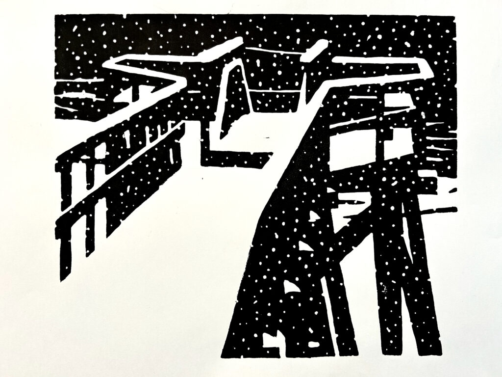 2005 woodblock print 13 x 15 1/2 inches