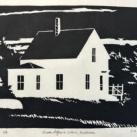 1996 woodblock print 10 x 13 1/2inches
