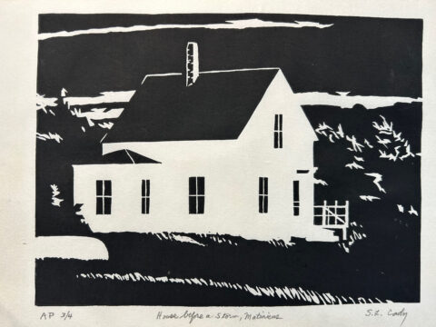 1996 woodblock print 10 x 13 1/2inches