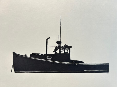 1993 woodblock print 12 1/2 x 16 inches