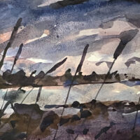 watercolor on paper 9 1/2 x 12 1/2 inches