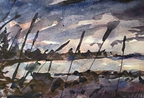 watercolor on paper 9 1/2 x 12 1/2 inches
