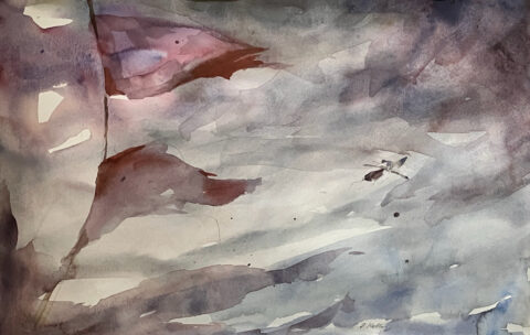 watercolor on paper 12 x 19 inches