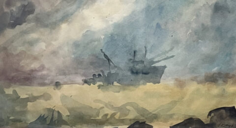 watercolor on paper 8 x 14 inches