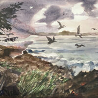 watercolor on paper 13 x 18 inches