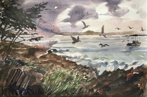 watercolor on paper 13 x 18 inches