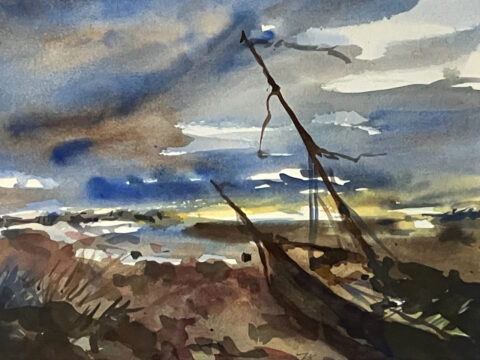 watercolor on paper 9 x 11 inches