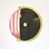 2025 rock hopper, wool blanket, silk on board 16 x 15 x 3 inches