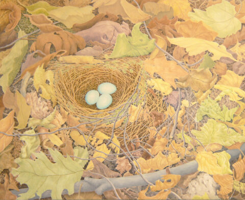 2022 casein on panel 16 x 20 inches