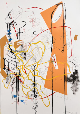 2024 mixed media on Yupo 40 x 29 inches