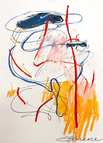 2024 mixed media on Yupo 17 x 14 inches