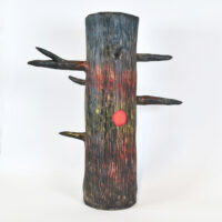 2023 terra sigillata and oil paint on mid-fire ceramic
