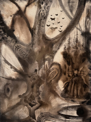 2023 acrylic on monks cloth 24 x 18 inches