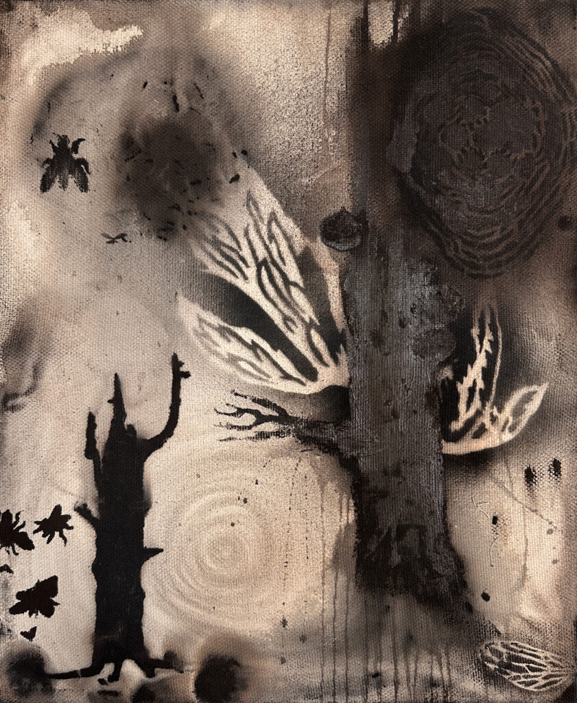 2023 acrylic on monks cloth 24 x 18 inches