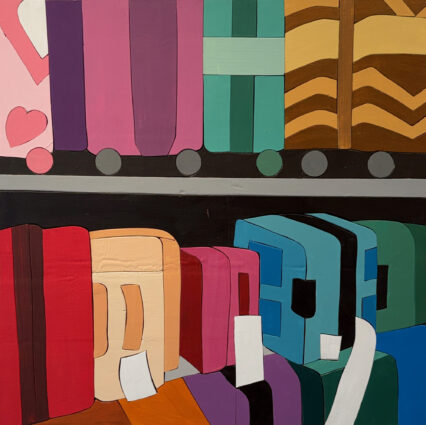 2024. acrylic and aerosol color on wood 20 x 20 inches