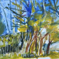 2026 acrylic and watercolor on paper 14 x 16 1/8 inches
