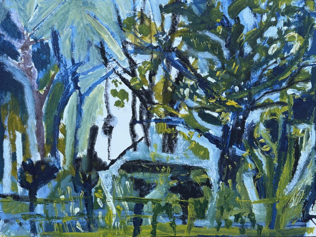 2026 acrylic and watercolor on paper 14 3/4 x 17 1/4 inches