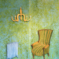 2026 acrylic on Mylar with shaped frescoes atop 100 x 69 inches