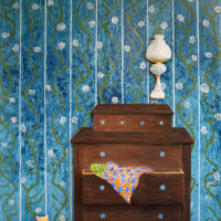 2026 acrylic on mylar with shaped frescoes atop 99 x 72 inches