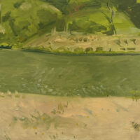 1986 oil on panel 11 x 17 inches